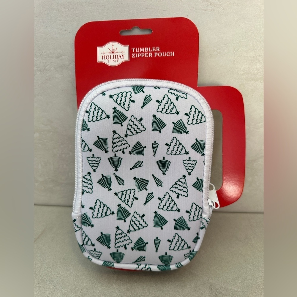 Holiday Time Christmas Tumbler Zippered Pouch Accessory